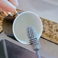 Bottle Brush Insulation Cup Washing No Deadend Long Handled Silicone Cleaning Brush Household Multifunctional Cleaning Tools 5