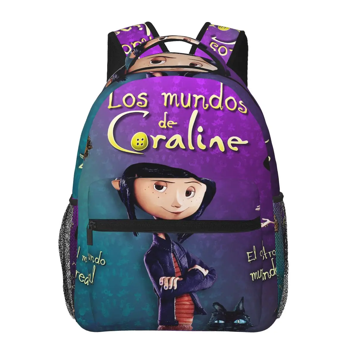 

Рюкзаки Coralines на Хэллоуин с героями мультфильмов аниме, сумка для книг для мальчиков и девочек, детские школьные сумки, дорожный рюкзак, сумка на плечо большой вместимости