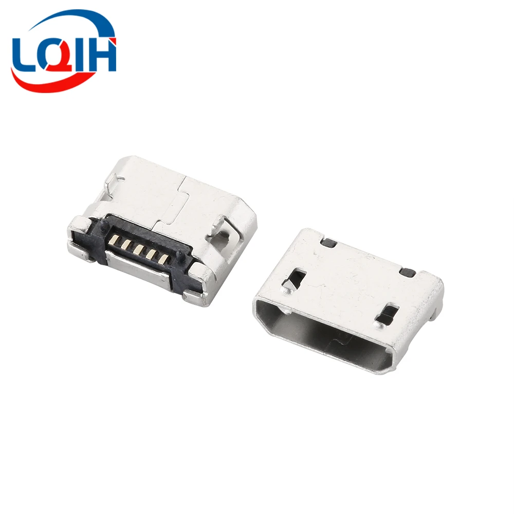 10PCS Micro USB 5S 5P B Female Plug Board Connector 5.9mm Short Pin with Column and Solder Pin  Boundless