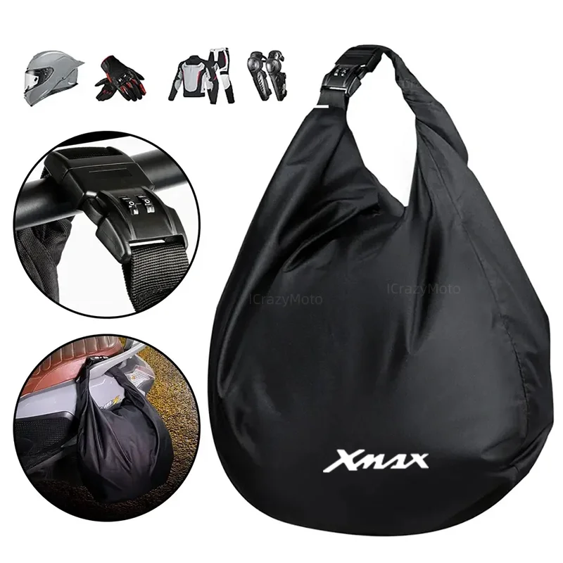 Portable Waterproof Motorcycle Helmet Bag For YAMAHA XMAX X-MAX 125 250 300 400 Large Capacity Password Lock Anti-Theft Luggage