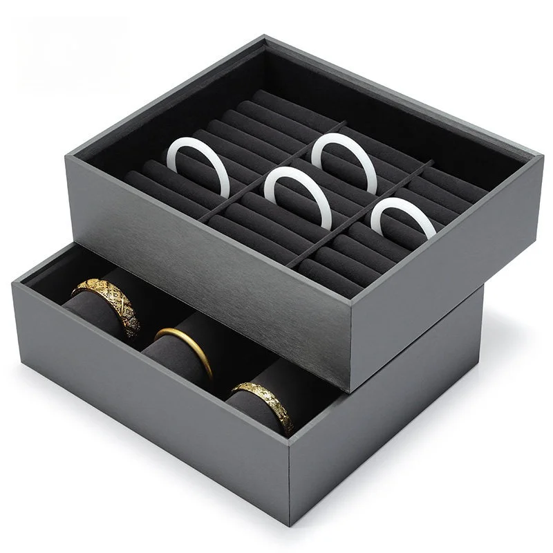 luxury Jewelry Storage Box Desktop Ring Organizer Case Dustproof Necklace Collection Tray Large Capacity Earrings Storage Trays