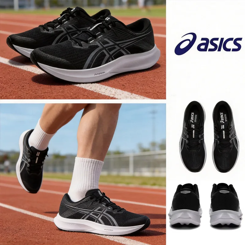Asics Men Mid Top Running Shoes, Breathable Shock Absorbing Non-slip Comfort Outdoor Sports Sneakers 1011C084-001