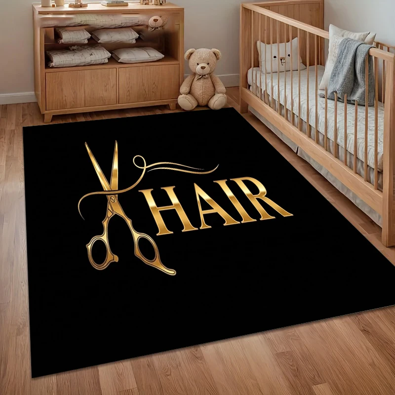 

Barber Shop Entry Door Mat Dark Color Carpet Soft Living Room Rugs Kid Play Mat Non-slip Doorways Decor Gift Outdoor Carpets