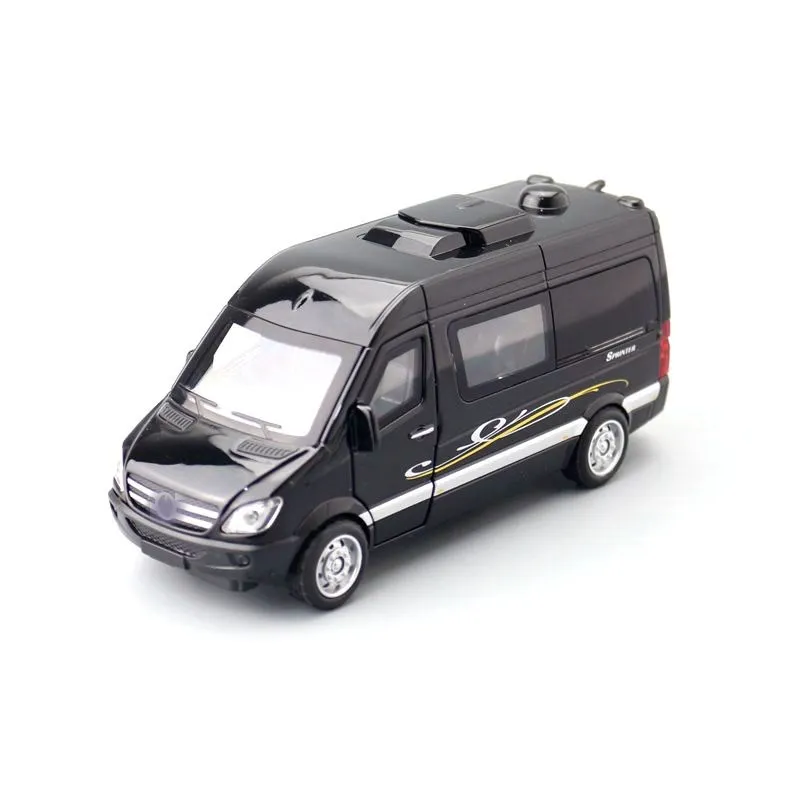 Échelle 1:32 M-B Sprinter MPV Van Jouet Voiture Moulé Sous Pression Véhicule Modèle nervure Retour Son Lumière Portes Ouvrables Collection Cadeau pour Enfant