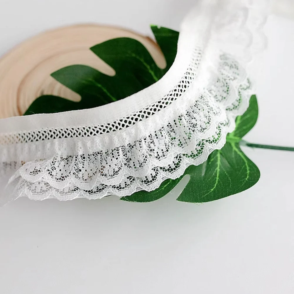 1 Yard weißer schwarzer elastischer Spitzenstoff, handgefertigt, DIY-Zubehör, Party, Hochzeit, Dekoration, 4 cm breit – Detail 3