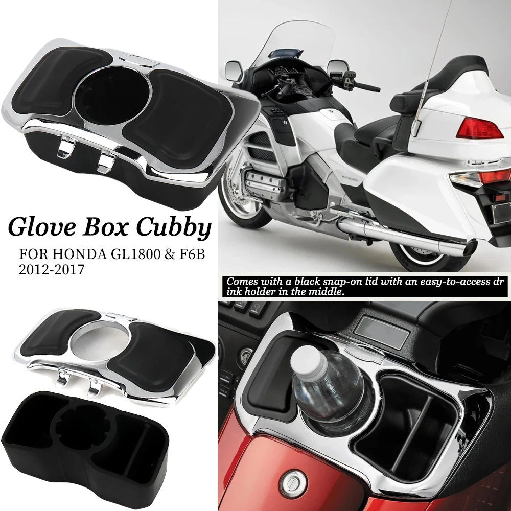 

Motorcycle Accessories Glove Box Cubby Storage Box with Cup Holder For Honda Goldwing GL 1800 Gold Wing F6B 2012-2017