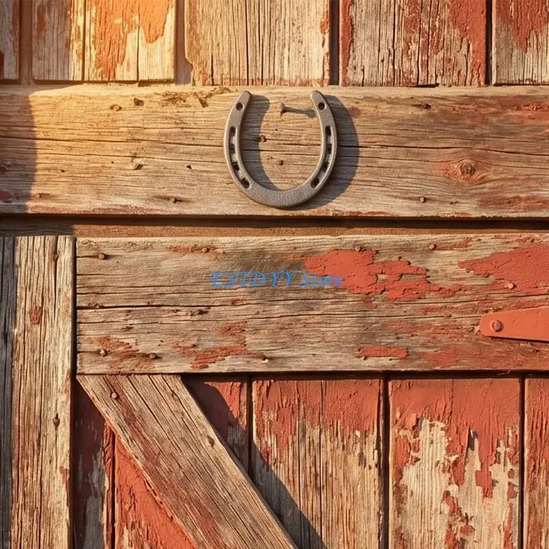 G6DE Metal Wall Hanging Horse Shoe Decoration Cast Iron Horseshoe Auspicious Lucky Gift for Horse Riders and Collector