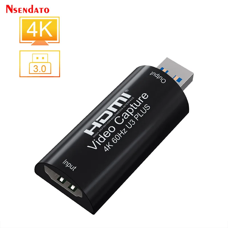 USB 3.0 بطاقة التقاط الفيديو 4K 60 هرتز 1080P 60fps USB3.0 الصوت لعبة فيديو التقاط المنتزع بطاقة ل OBS البث المباشر شاشة تلفاز الكمبيوتر