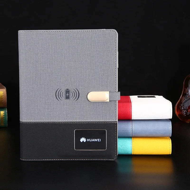 Mobile Power Notebook With LED Customized LOGO Wireless Charging Notepad A5 Charging Bank Loose-leaf Notebook