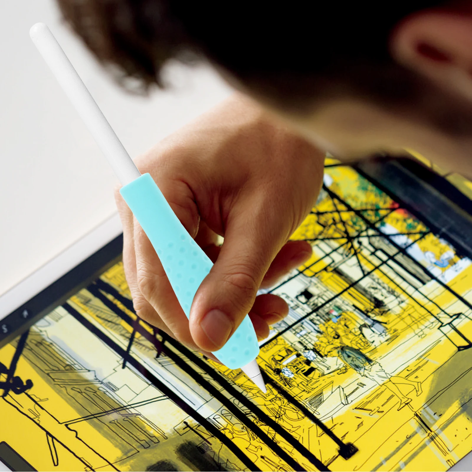 Soporte de agarre para lápiz de silicona, cubierta protectora para lápiz, ligero, sin polvo, a prueba de arañazos, accesorio de lápiz táctil