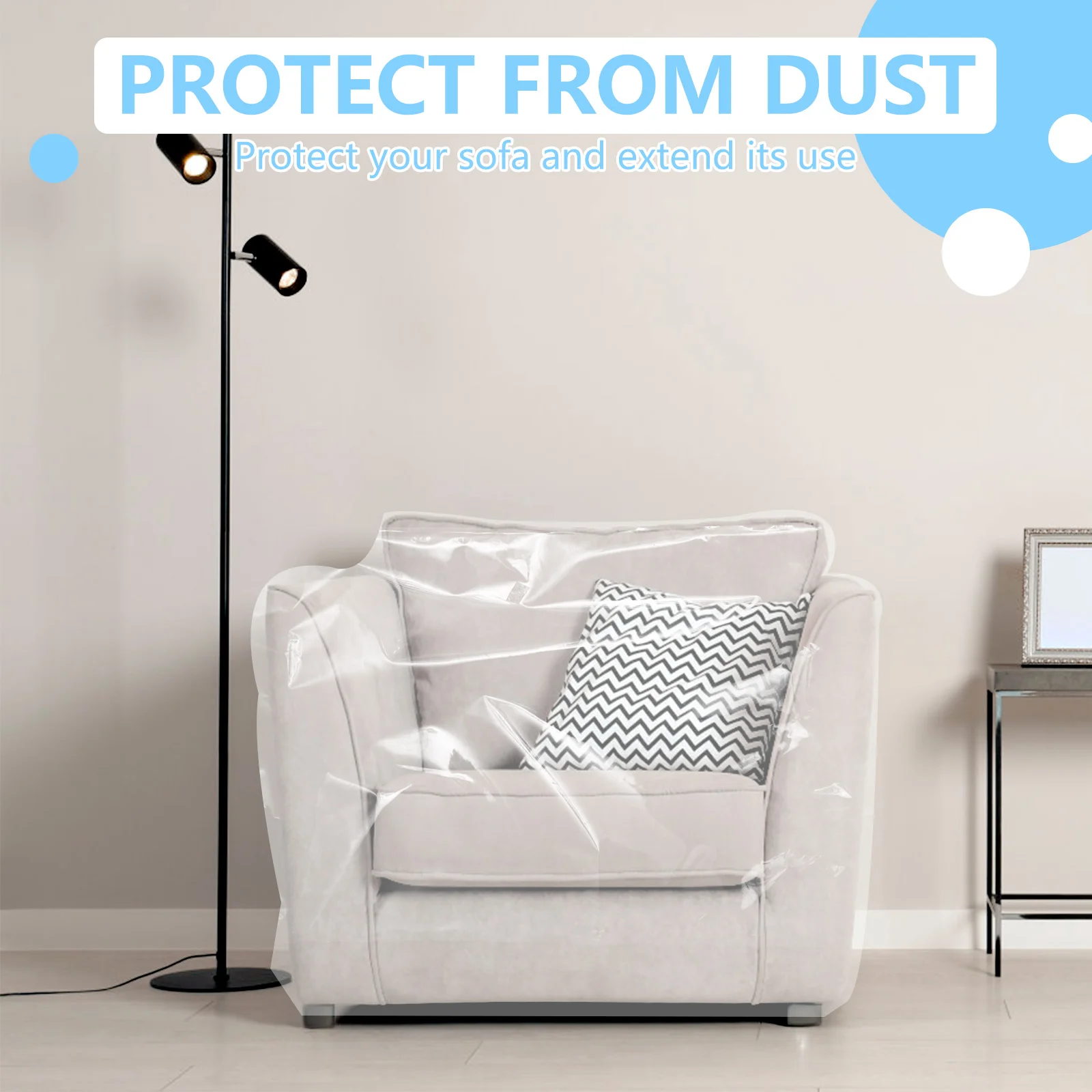 Waterproof Sofa Cover PE Transparent Furniture Dustproof Covers 1/2/3/4 Seat Couch Protection Cover Cat Dog Scratch Protector