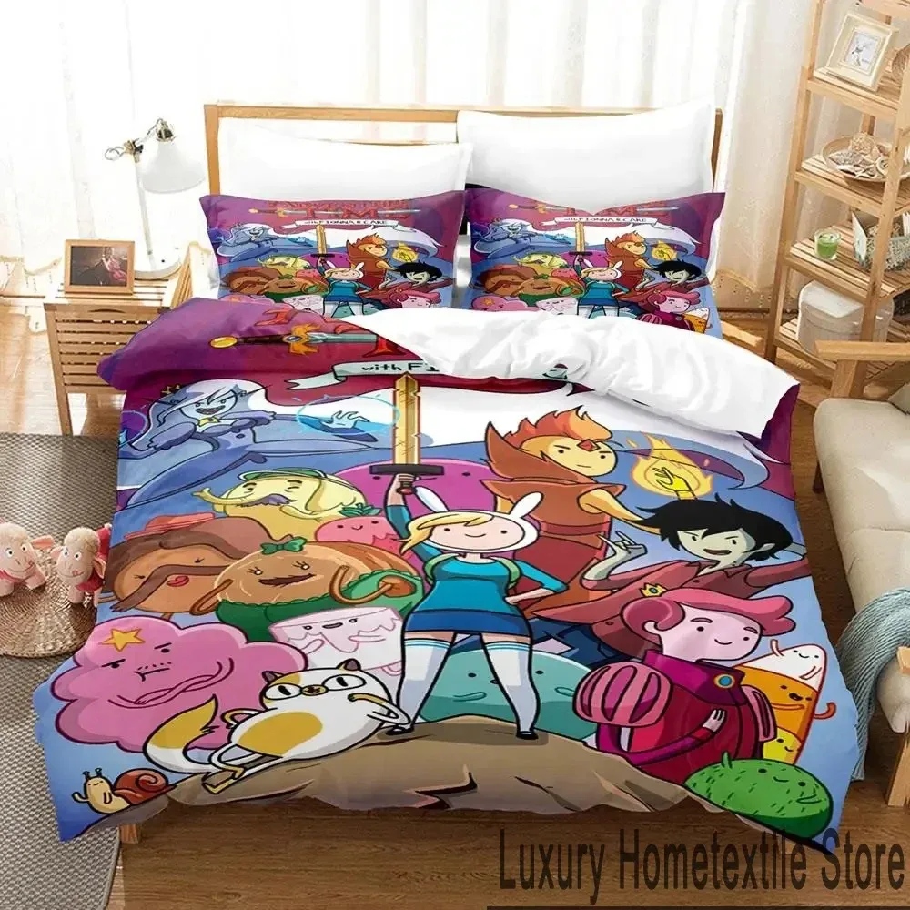 Cartoon The Dog Face Adventure Time Finn Jake Bedding Set Duvet Cover Bed Set Quilt Cover Pillowcase Comforter king Queen Size