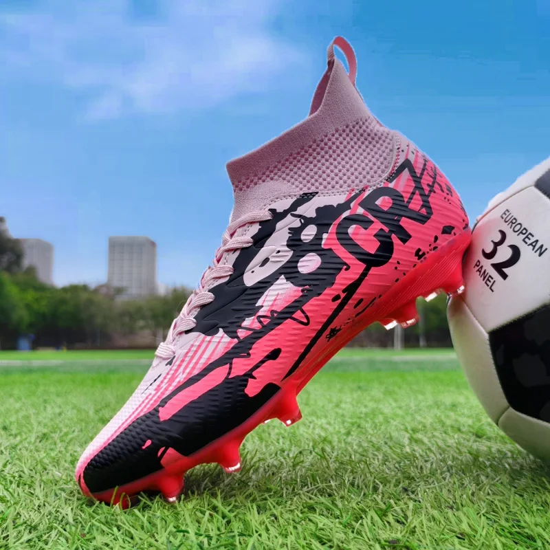男性サッカーシューズ大人用 FG サッカーブーツクリート草トレーニングターフ屋外ノンスリップフットサル超軽量通気性ユニセックス