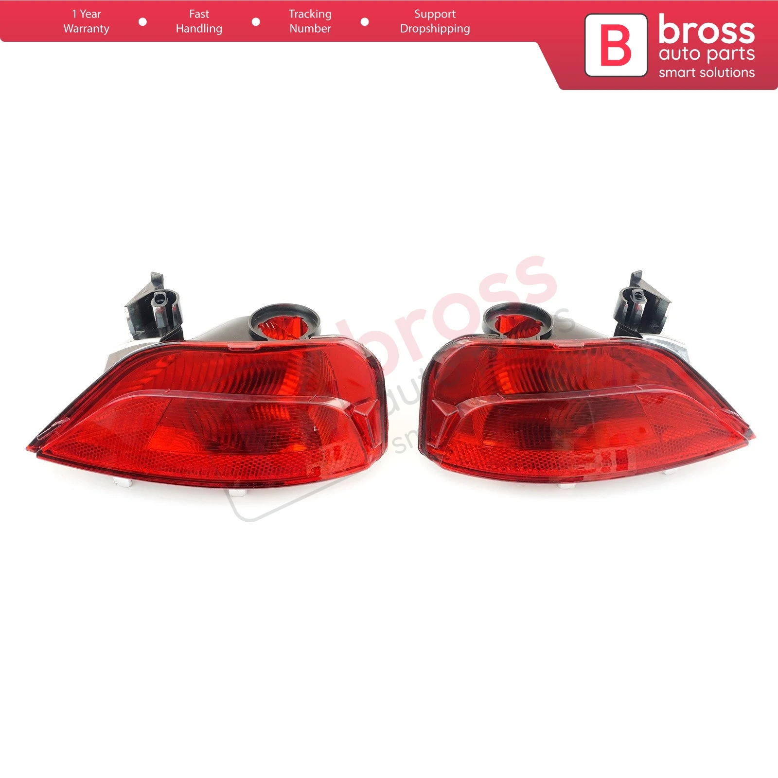 BSP987 Rear Bumper Tail Fog End Light Lamp Lens Reflector 265855907R , 265808906R for Renault Megane MK4 Sedan Scenic MK4