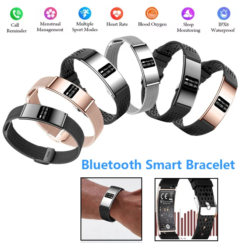 

Bluetooth Smart Bracelet Heart Rate Blood Oxygen Sleep Monitor Health Intelligent Band Waterproof Sports Fitness Smartwatch