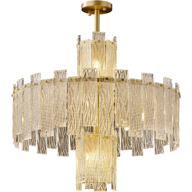 

Postmodern, all-copper chandelier, light luxury, art, living room, dining room, creative, glass lamps