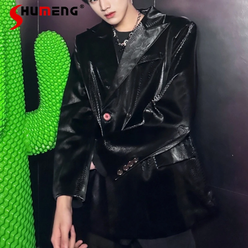 

Fashion Suit Jackets Men 2025 Autumn Winter New High-End Stylish Solid Color Blazers Long Sleeve Handsome Trendy Tailored Coats