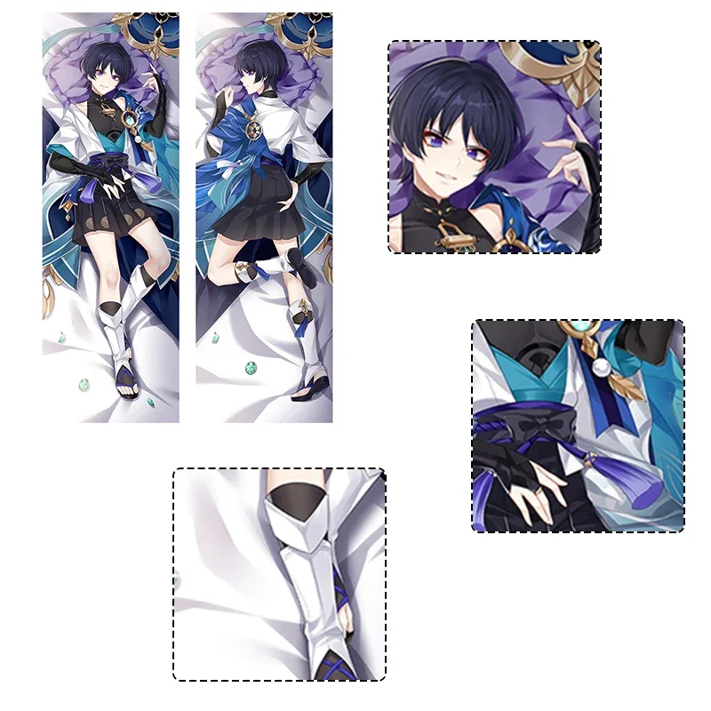 дакимакура Game Genshin Impact Dakimakura Wanderer Hugging Body Pillowcase Dakimakura Pillow 150x50 Cm Scaramouche Pillowcase