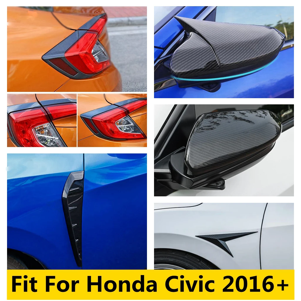 

Rearview Mirror Eyebrow Caps Window Shutter Head Light Lamp Frame Cover Trim Fit For Honda Civic 2016 - 2020 Car Accessories