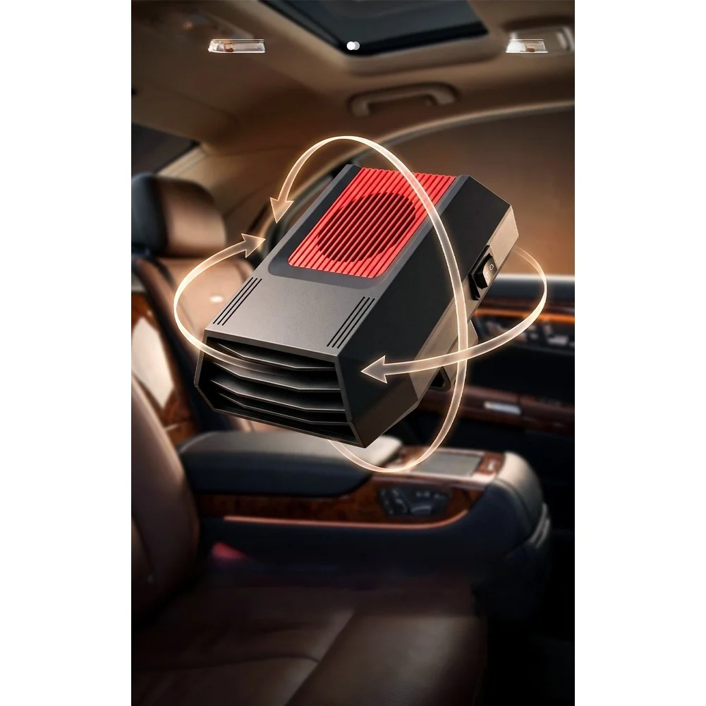12V Portable Windshield Defroster with Flame Retardant Copper Core Heating and 360 Degree Horizontal Plus 45 Degree Tilt
