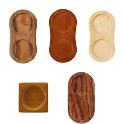 Acacia Wood Salt Pepper Mill Tray, Salt Sea Spice Shaker Base Tray, Tea Tray,Kitchen Storage Holder Base,Home Decoration Crafts