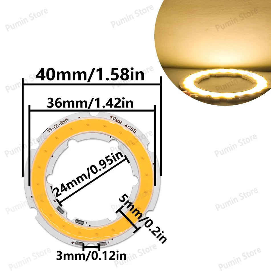 Angel Eyes 12V LED COB Runde Ring-Glühbirne Lichtquelle Warmweiß Kaltweiß 20-120mm LED-Chip-Modul Dekorative Heimbeleuchtung Deckenlampe