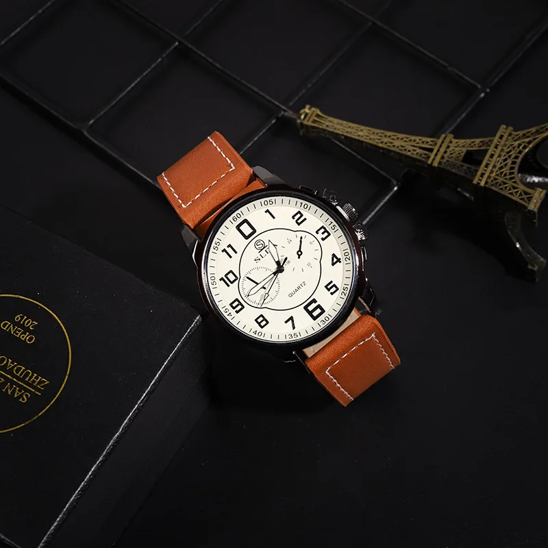

Mens Exquisite Male Leather Quartz Wristwatch Business Gentle Clock Casual Watch Elegant Relogio Masculino Fashion Saati Gift