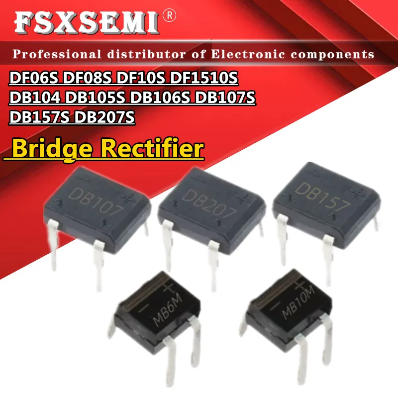 10Pcs Nieuwe DF06S DF08S DF10S DF1510S DB104 DB105S DB106S DB107S DB157S DB207S SOP4 DB104 DB105 DB106 DB107 DB157 DB207