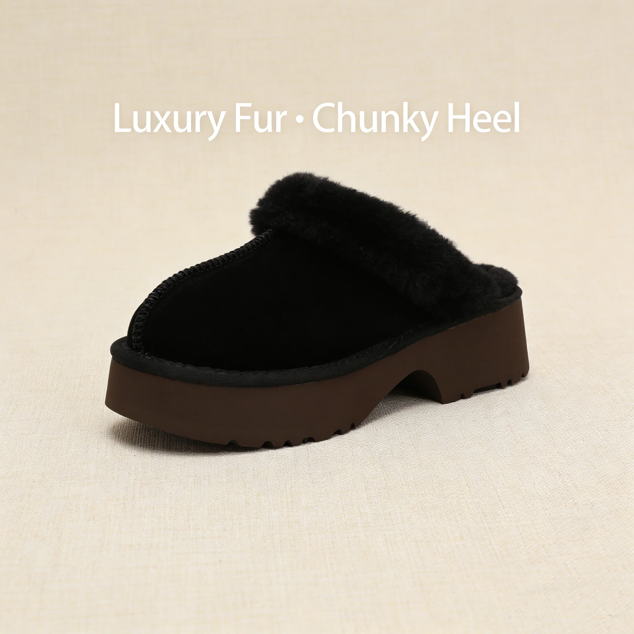 شعبية في أستراليا النساء الجلود صندل دافئ متعدد الأنماط النعال الفاخرة العلامة التجارية الشتاء الفراء Peeptoe حذاء القطن نصف النعال #2