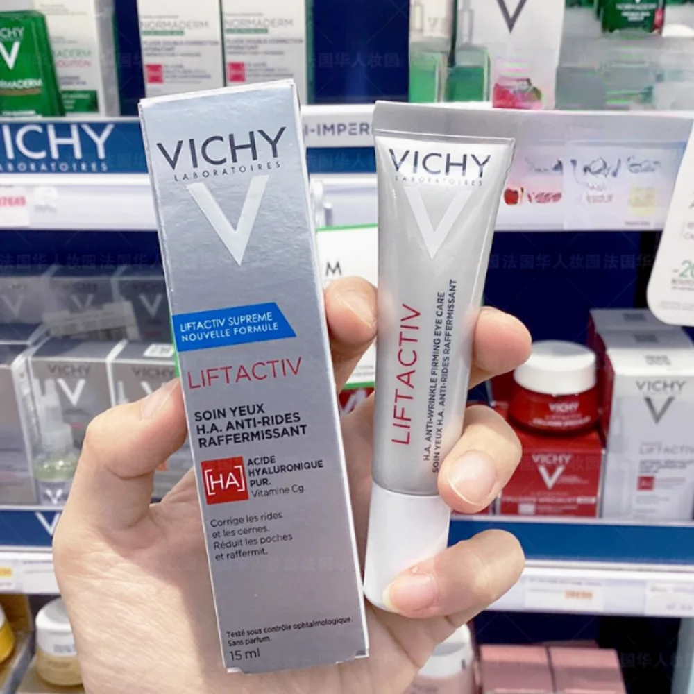 Vichy 15 ml aktive Gesichtsformungs-Augencreme, verjüngt die straffende Haut, pflanzliche Anti-Falten-Anti-Dunkle-Ringe, verblasst feine Linien-Augenpflege