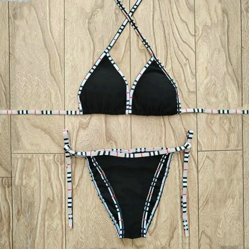 2025 Bikinis sexis, traje de baño blanco y negro, traje de baño de verano para mujer, ropa de playa a la moda, Bikini, traje de baño para mujer, conjunto de Bikini push-up