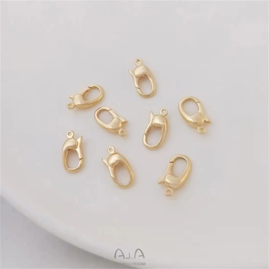 

14K Gold-Color Korean Lobster Buckle Spring Clasp for DIY Handmade Bracelet Necklace Jewelry Connection Accessories