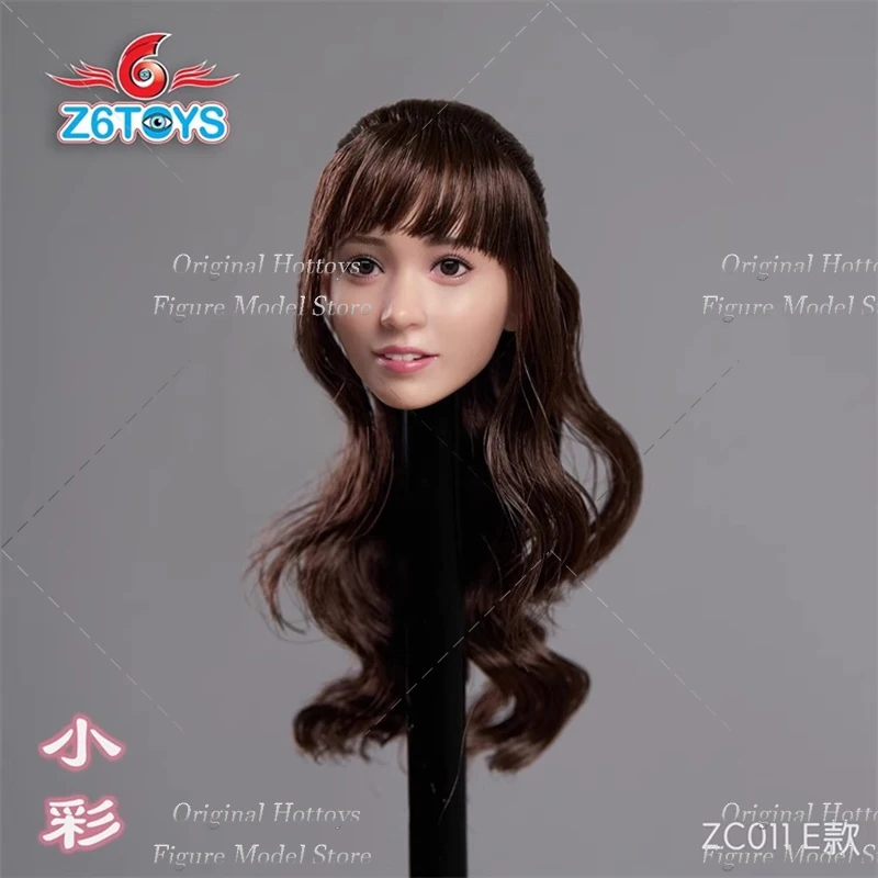 Z6TOYS ZC011 1/6 Scale Women Soldier Xiao Cai Head Sculpture  Movable Eyes Beauty Head Carving For 12'' Action Figure Doll