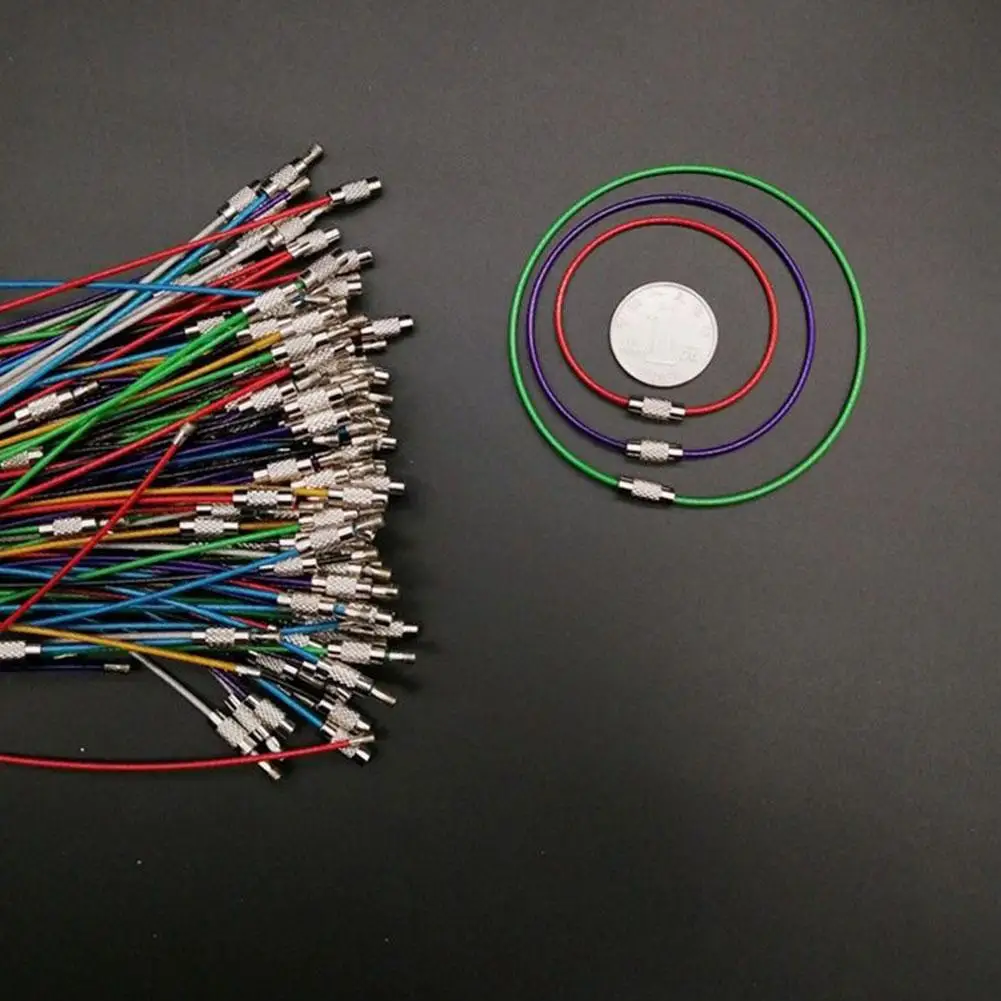 Colorful EDC Keychain Steel Carabiner Key Holder Camping Tools Tactical Screw Locking Wire Key Keychain Key Chain