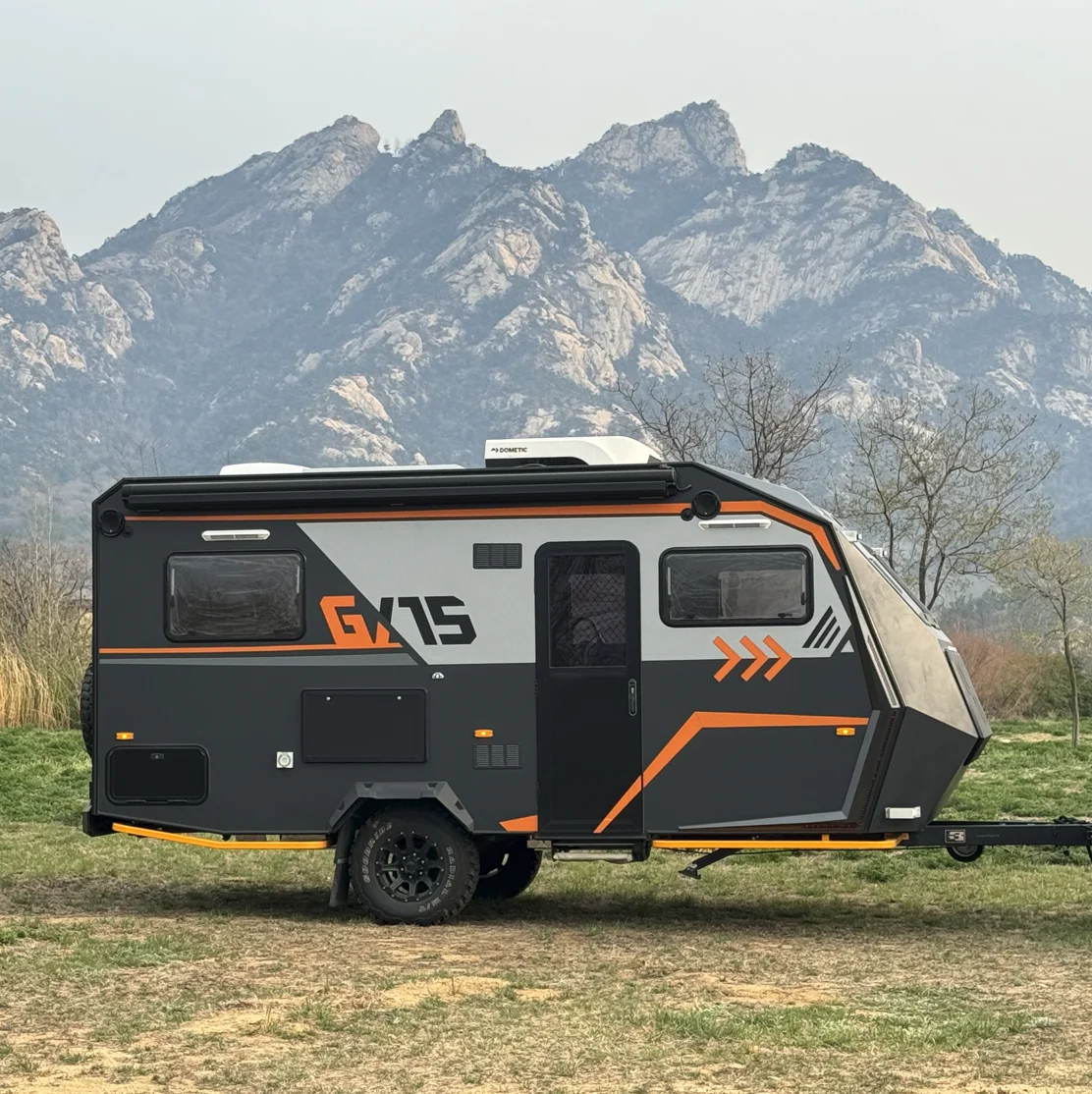 OTR Caravan Travel Truck Camper Van Camp Bedroom Teardrop Camper with Toilet and Shower Cheapest Teardrop Campers with Fridge