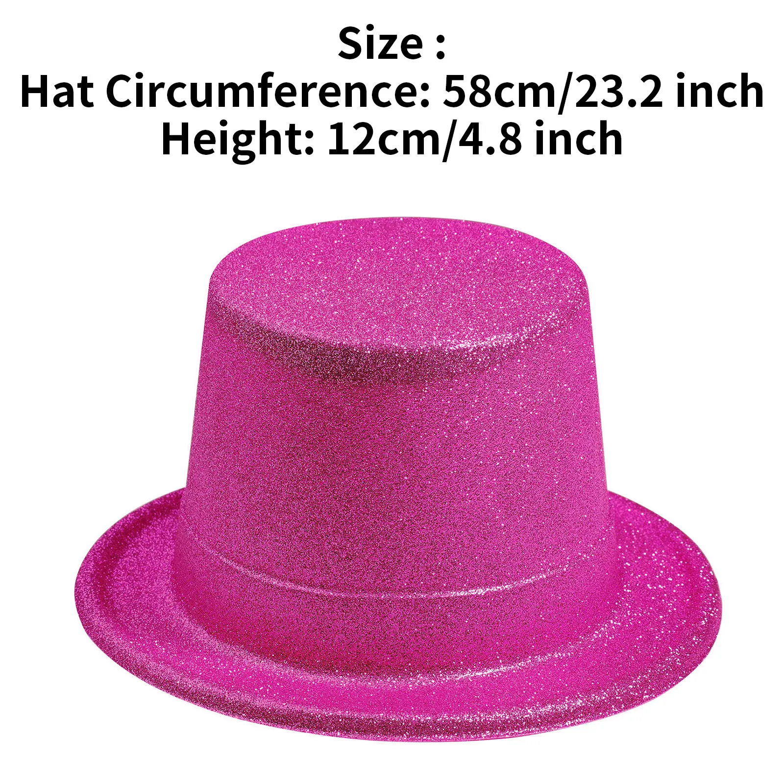 6pcs Glittering Top Hat Shiny Powder Surface Bowler Hat Plastic Hat Funny Party Props for Halloween Carnivals Party