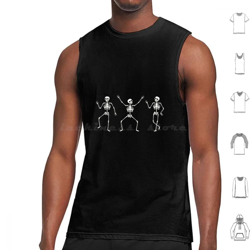 Camiseta sin mangas de esqueleto aterrador, chaleco divertido, esqueleto escalofriante, huesos de calavera