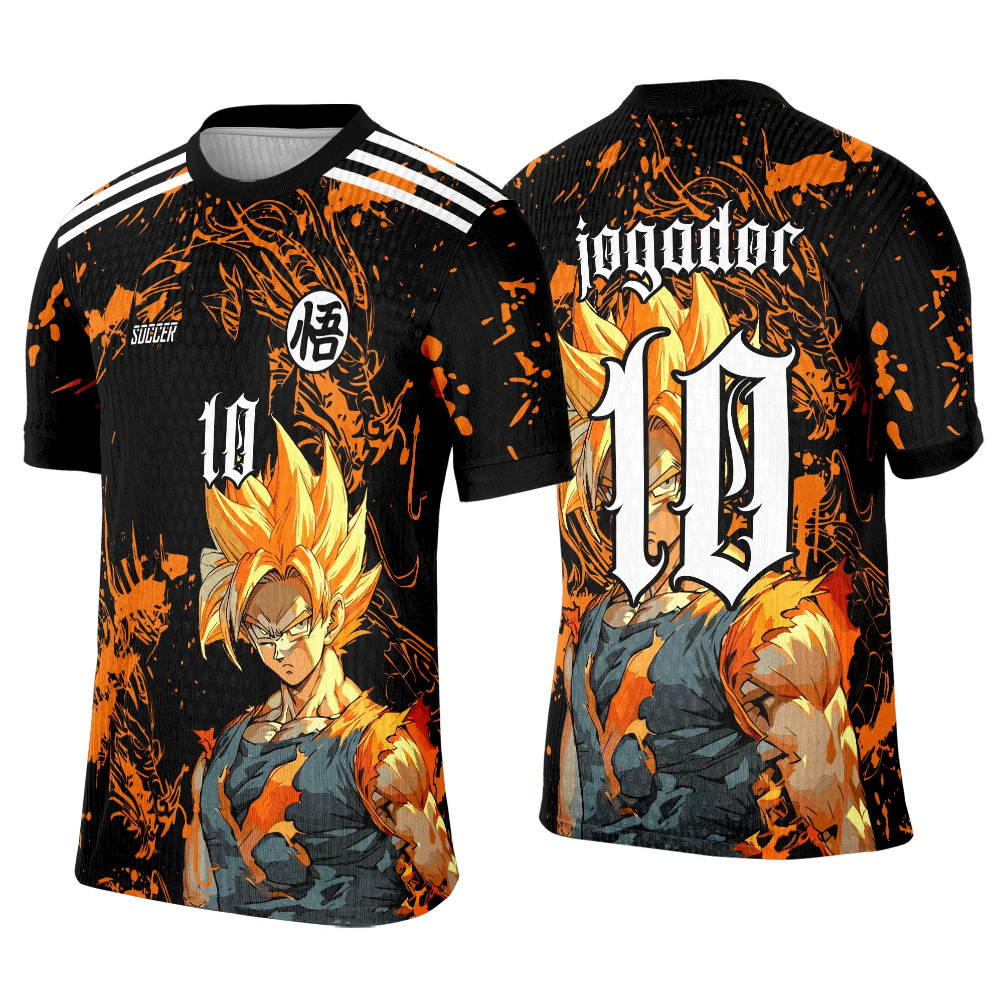 

Bandai 2025 Japanese Anime Football Jersey Dragon Ball Wukong Men Women Oversize Summer Quick Dry Sport Breath