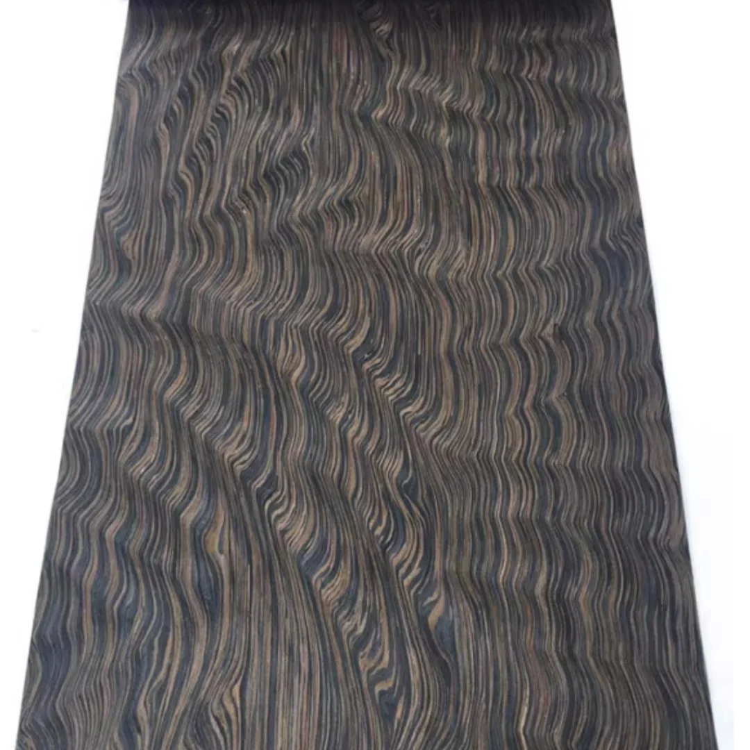 L:2.5meter W:580mm T:0.3mm Tech Wood Rippled Ebony Pattern Veneer Sheet Perfect for Wall Door and DIY Decoration