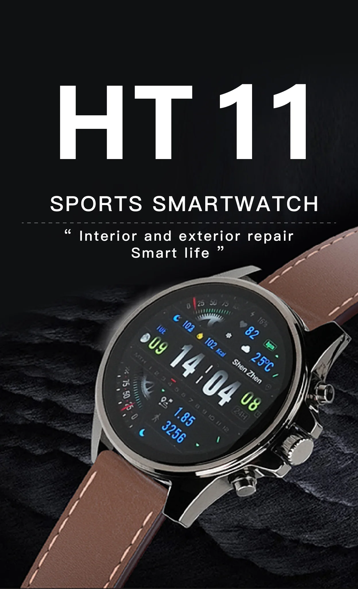 TJXL-HT11 Smart Watch da uomo IP68 Impermeabile NFC 1Gb Memoria Monitor di ossigeno Smartwatch HT11