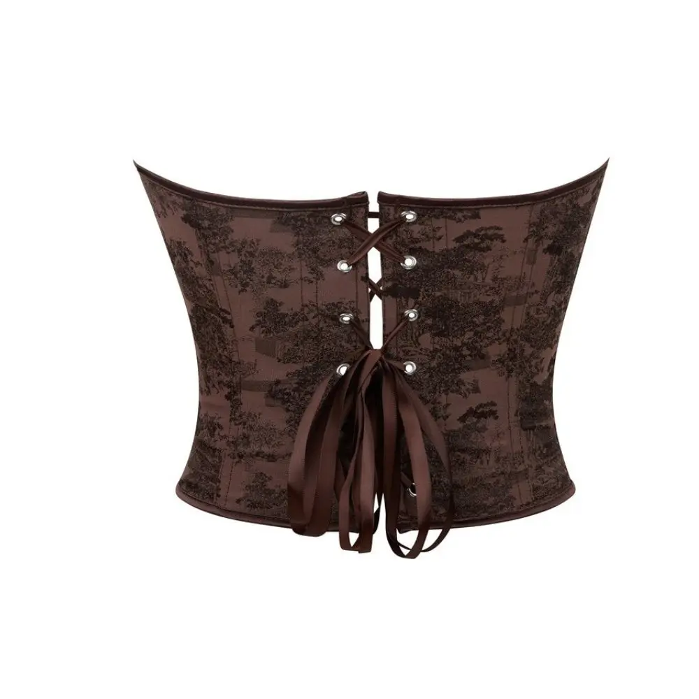 مشد بدون حمالات مطبوع بلون القهوة للنساء في عيد الميلاد والهالوين