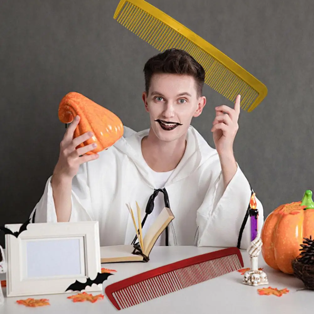 أمشاط كبيرة مقاس 37 سم، مشط عملاق مضحك، مشط طبيعي خفيف الوزن مصنوع يدويًا لحفلات الهالوين وحفلات الكرنفال #2