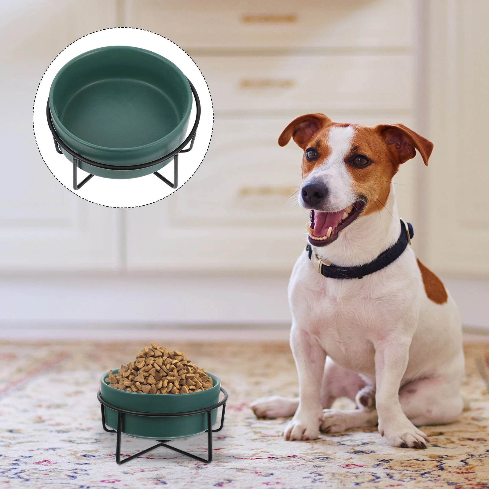 

1 set Ceramic Pet Bowl With Stand Premium Cat Dog Food Water Bowl Spill Resistant Non-Slip Easy Clean For Puppy Kitten Pet