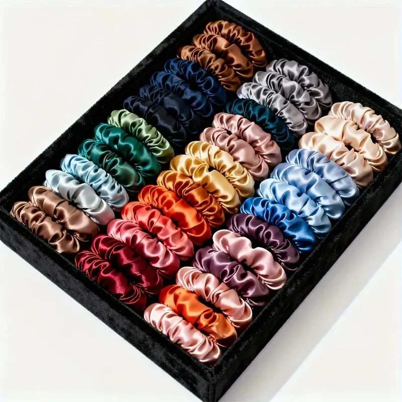 Solid Color Satin Large Intestine Headband Multi-color French Headband with High Elasticity and No Damage To The Hair String