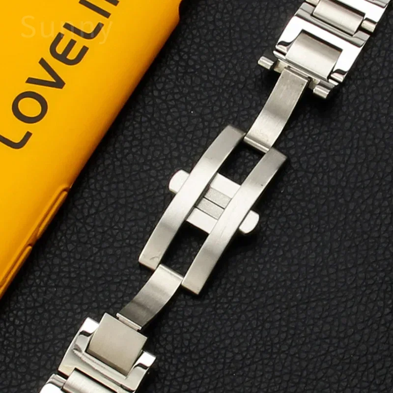 الفولاذ المقاوم للصدأ حزام ساعة اليد لكارتييه الأزرق بالون اليد الرجال النساء حزام ناقل من الفولاذ أثار الفم حزام الساعات الملحقات 14.22 مللي متر #2