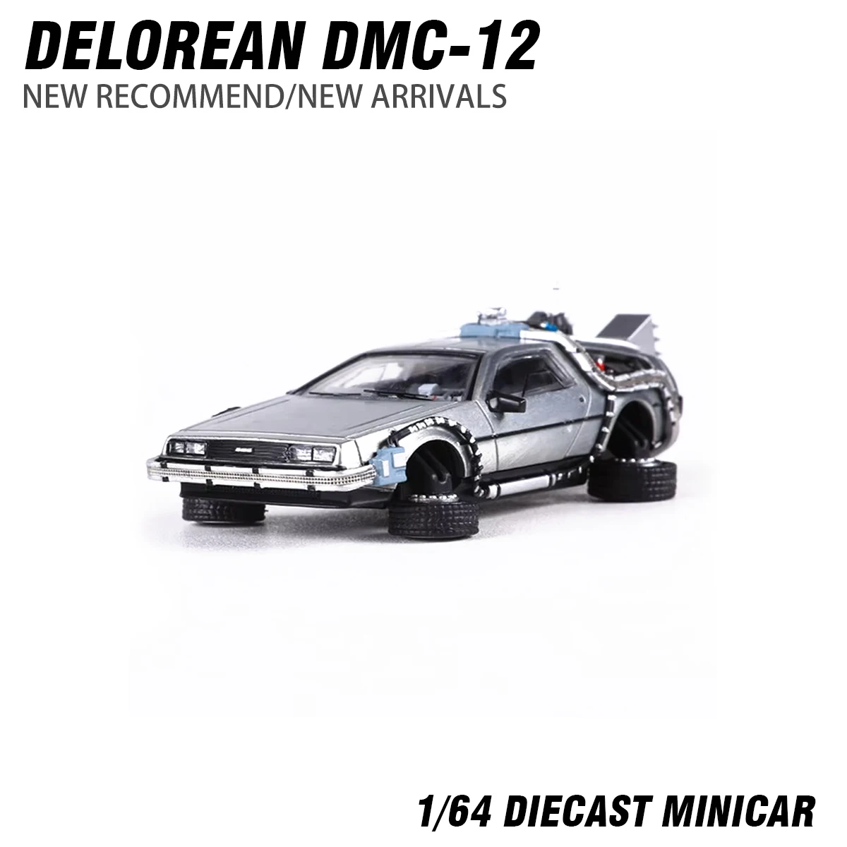

WELLY 1:64 Back To The Future Time Machine DMC-12 delorean Diecast Alloy Model Car Static Collection Decorated Gifts Toys