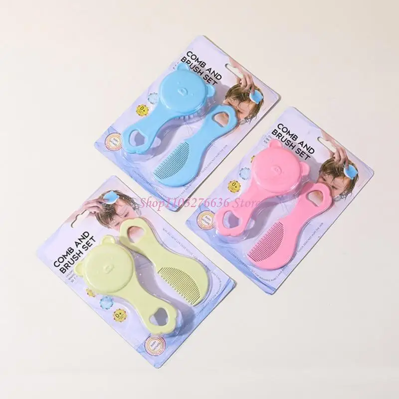 R6FD Newborns Hair Care Set Feature Soft Hairbrush & Comb and Lovely Bear Theme