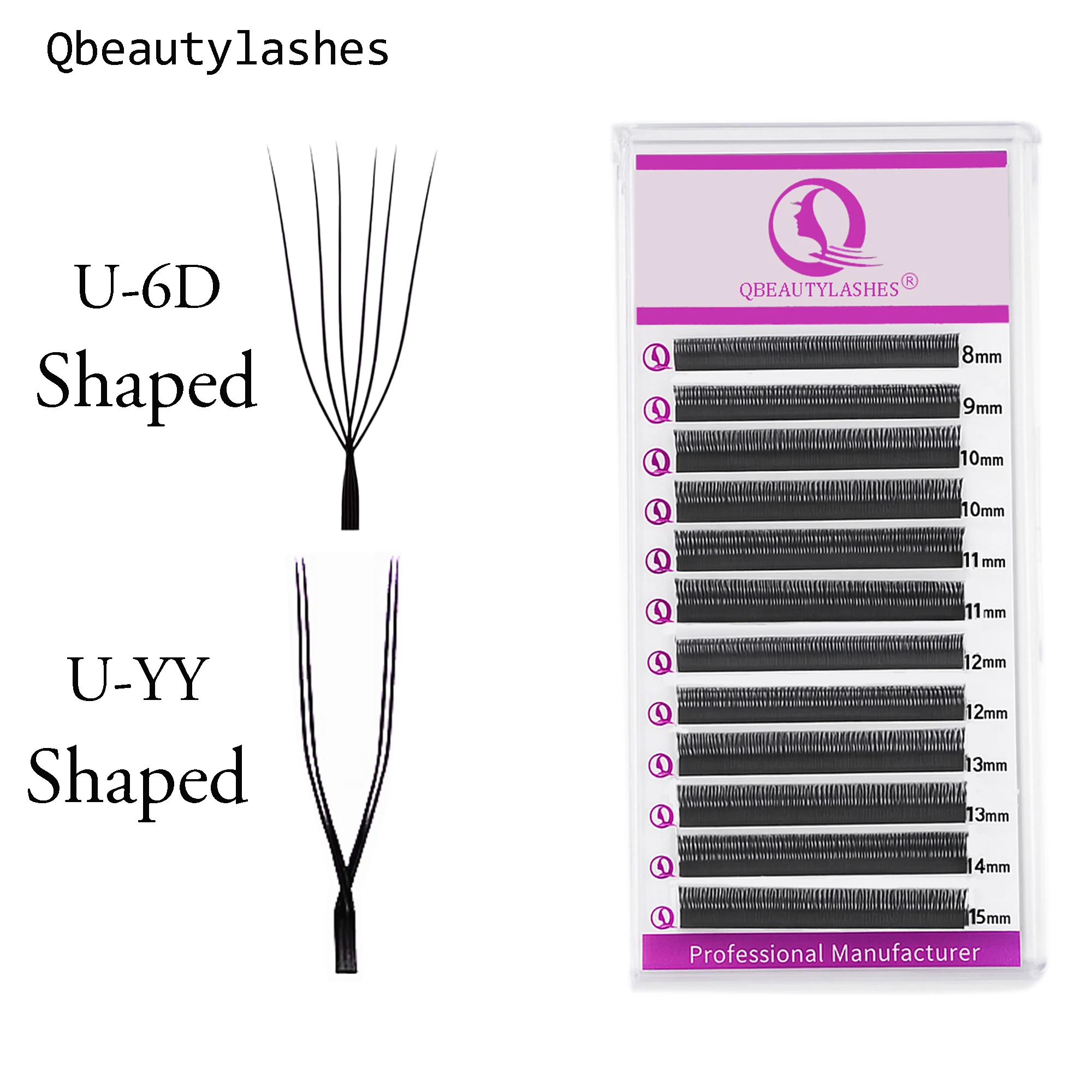 

Qbeautylashes 2D 6D 3D W U Shape eyelashes extension yy fake lash soft nature premade volume fan makeup wholesalers suppliers