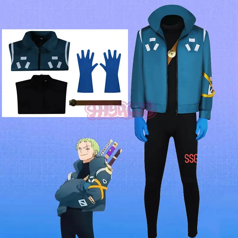 

Egghead Island Zoro Cosplay Costume Roronoa Boys Men Women Adult Halloween Carnival DisguiseSuit Cosplay Costume Accessories