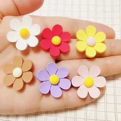 10Pcs Medium Flowers Flat Back Planar Resin Women Girl Bowknot Hairpin Earrings Crafts Materials Clothing Hat Arts Patch